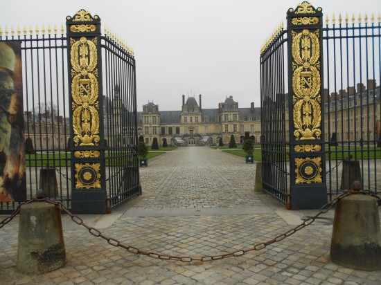 The front gates of the chateau