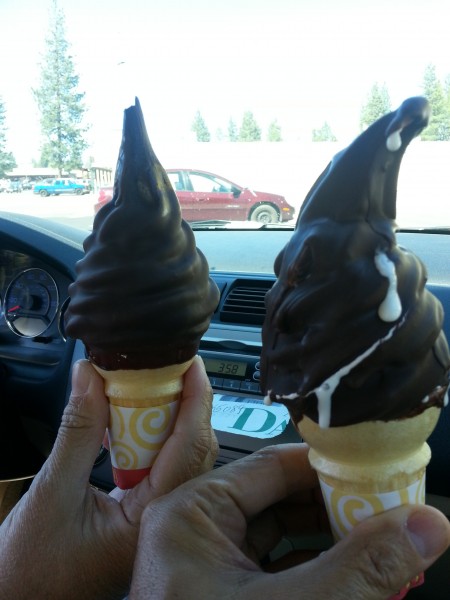 Two dipped cones, please!
