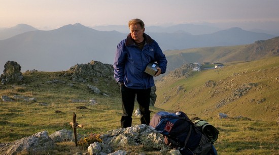 Tom at the beginning of his walk - alone with his grief and Daniel's ashes. Photo credit: The Way Media Gallery