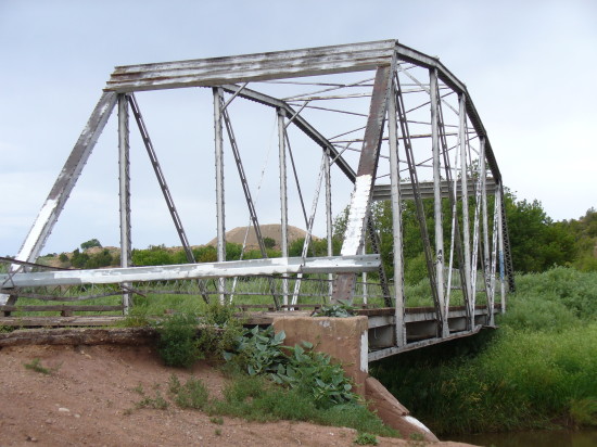 Old steel truss bridge, no longer used but still standing!