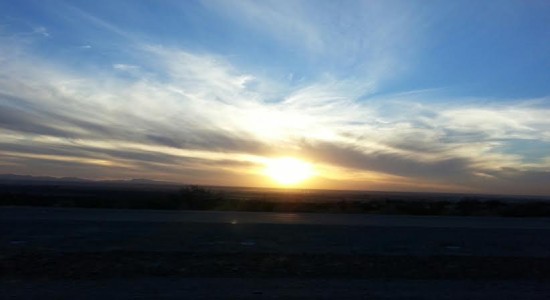Sunset over El Paso, TX and Mexico