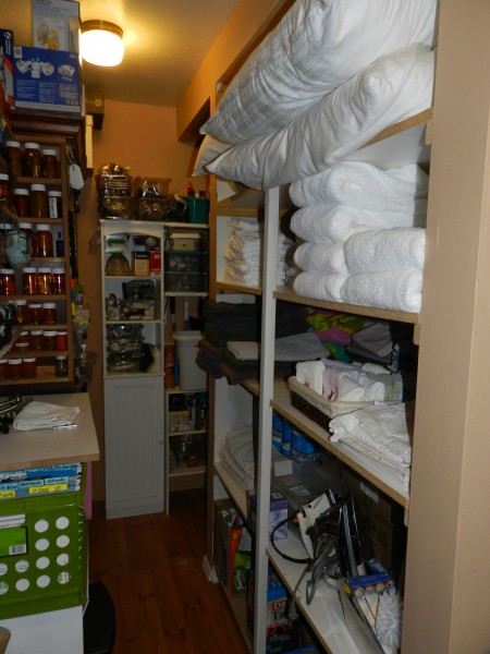 Our clean linen and our maintenance shelves.