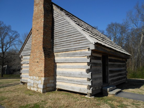 The log home of Andrew and Rachel Jackson, before the mansion was built.