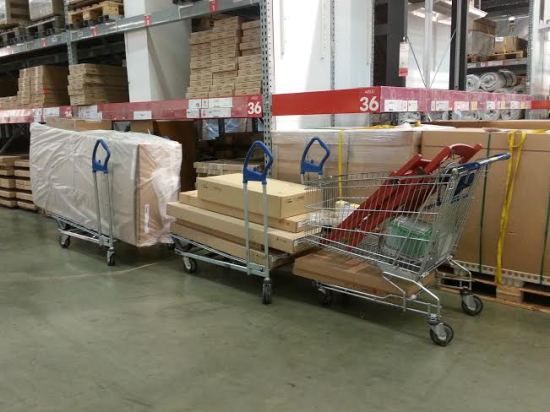 Ikea - Believe it or not, that is a sofa, 3 dressers, 2 end tables and 2 folding chairs. 