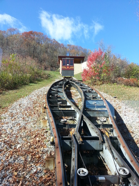 The funicular to the observation point where you can get up close and personal with the passing trains. If you listen closely in the video, you'll hear me say just that very thing.