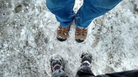 Shoes in snow