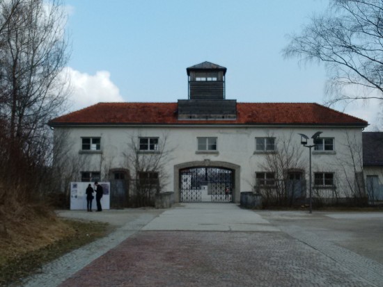 The entrance gate at Dachau.