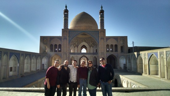 Me and the boys at the Agha Bozorg Mosque - built in the late 18th century - in Kashan.