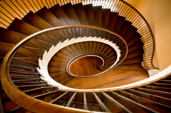The "free-flying" staircase. Photo credit: Nathaniel Russell House