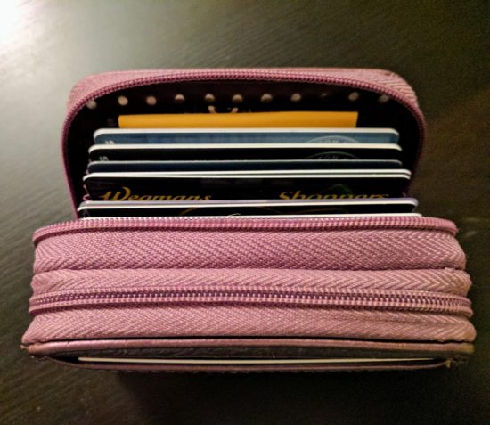 My little yellow envelope tucked inside my little purple wallet.