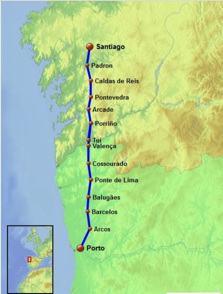 Portuguese Camino Map One Road At A Time