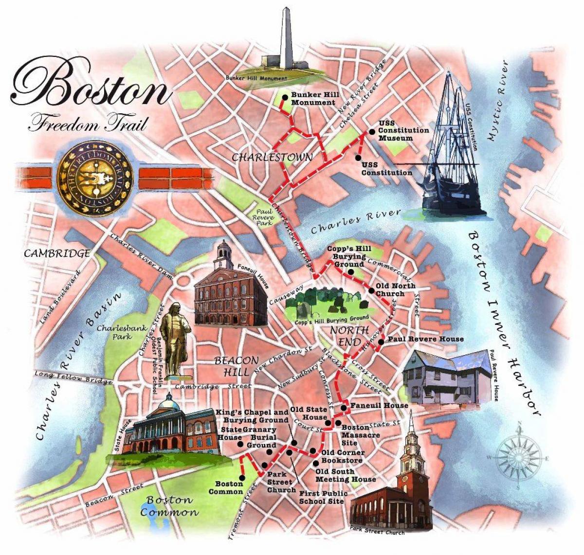 freedom trail boston walking tour map